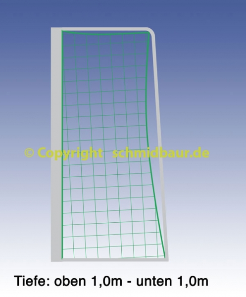 Jugend Tornetz für Fußballtore mit Größe 5 x 2 m. Tortiefe oben u. unten 1,00m.