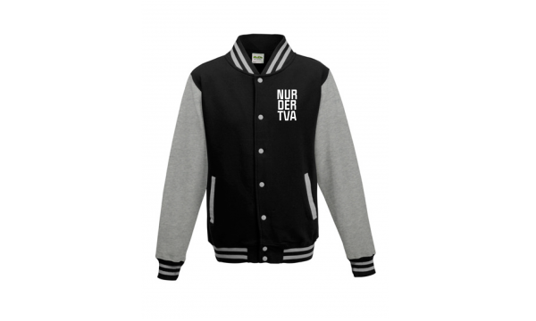 College Sweat Jacke schwarz/grau